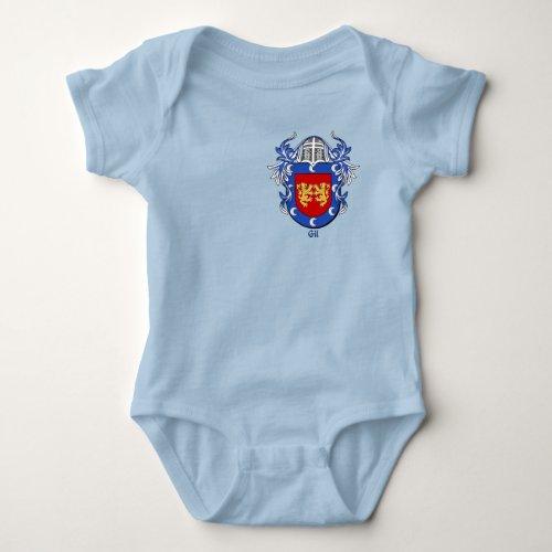 Gil Historical Shield with Helm and Mantle Baby Bodysuit