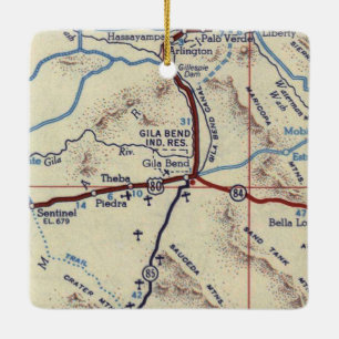 Gila Bend AZ Vintage Map Ceramic Ornament