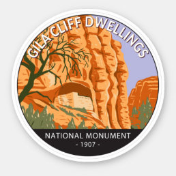 Gila Cliff Dwellings National Monument Circle Sticker