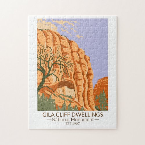 Gila Cliff Dwellings National Monument New Mexico Jigsaw Puzzle