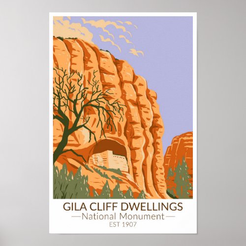 Gila Cliff Dwellings National Monument New Mexico Poster