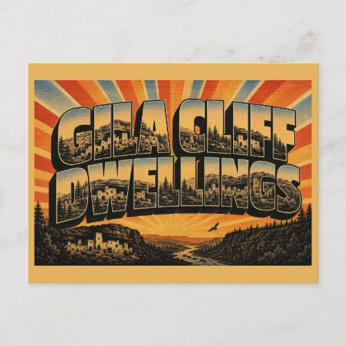 Gila Cliff Dwellings New Mexico Canyon Forest Art Postcard
