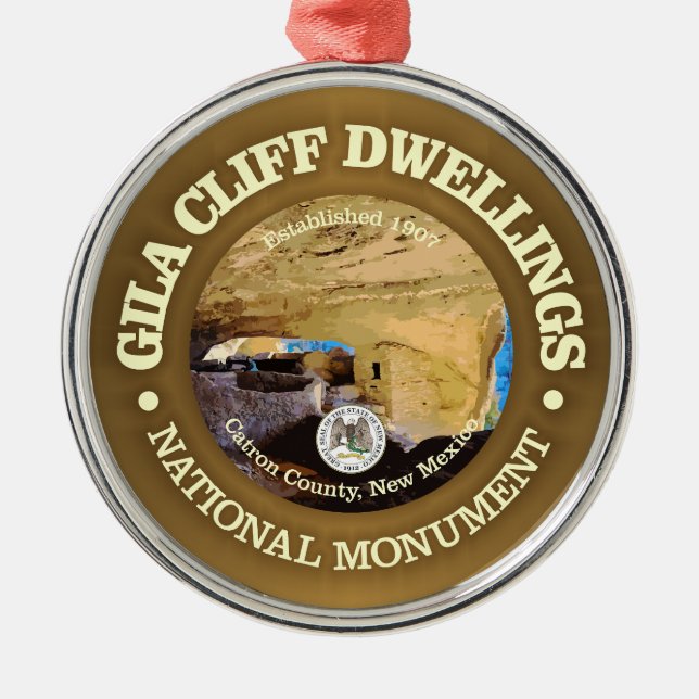 Gila Cliff Dwellings (NM) Metal Ornament (Front)
