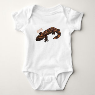 Gila monster cartoon illustration baby bodysuit