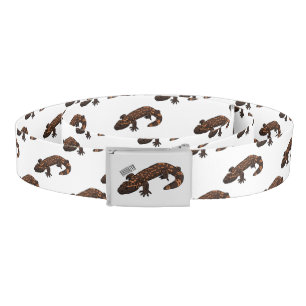 Gila monster cartoon illustration belt