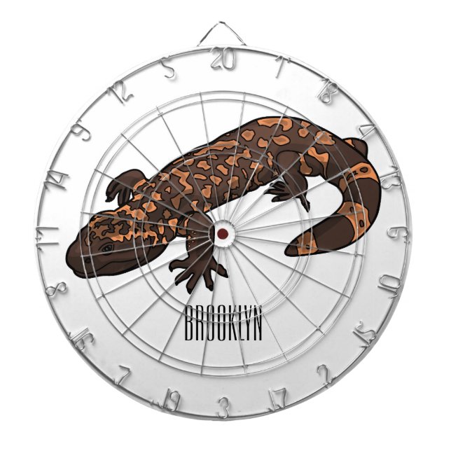 Gila monster cartoon illustration dart board (Front)
