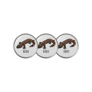 Gila monster cartoon illustration golf ball marker