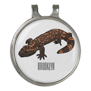Gila monster cartoon illustration golf hat clip