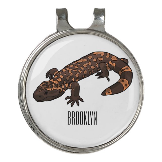 Gila monster cartoon illustration golf hat clip (Front)