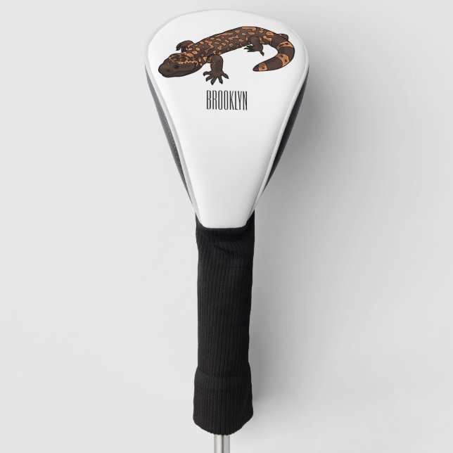 Gila monster cartoon illustration golf head cover (Front)