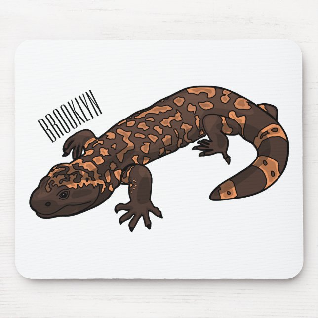 Gila monster cartoon illustration mouse pad (Front)