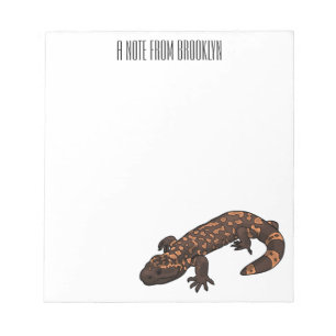 Gila monster cartoon illustration notepad