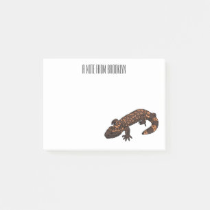 Gila monster cartoon illustration post-it notes
