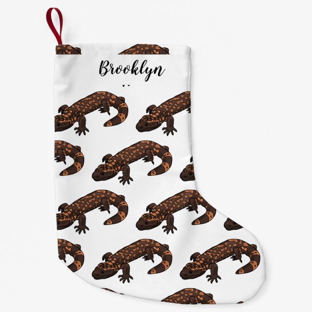 Gila monster cartoon illustration small christmas stocking (Front)
