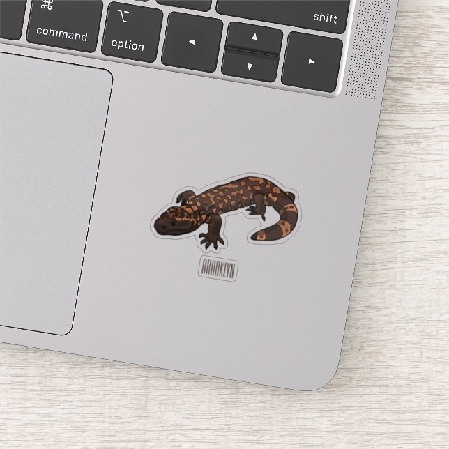 Gila monster cartoon illustration sticker (Detail)