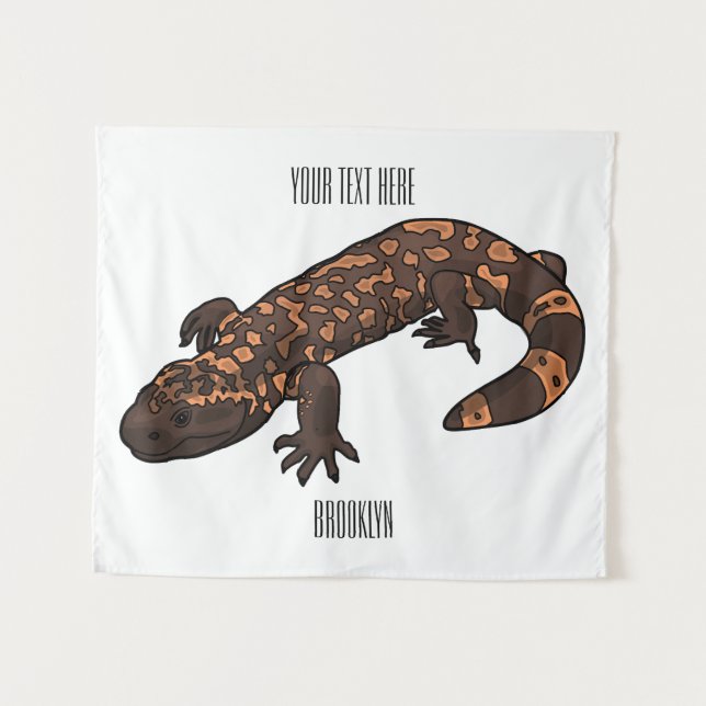 Gila monster cartoon illustration tapestry (Front (Horizontal))