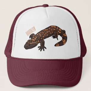 Gila monster cartoon illustration trucker hat