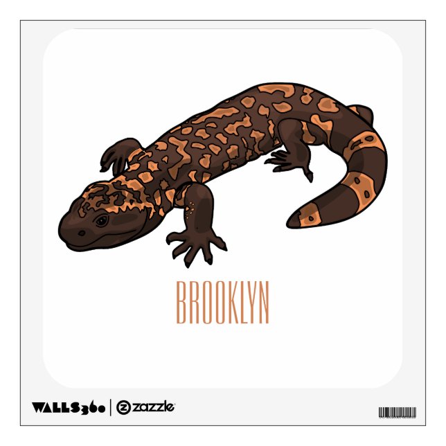 Gila monster cartoon illustration wall decal (Front)