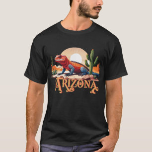 Gila Monster Lizard In Desert Labeled Arizona T-Shirt