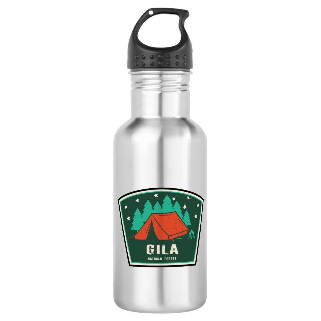Gila National Forest Camping Stainless Steel Water Bottle (Front)
