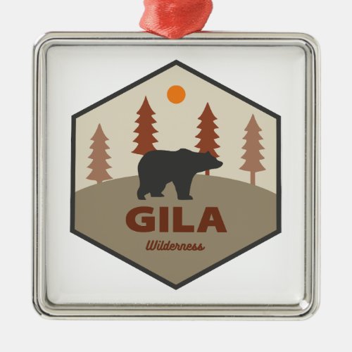 Gila Widerness New Mexico Bear Metal Ornament