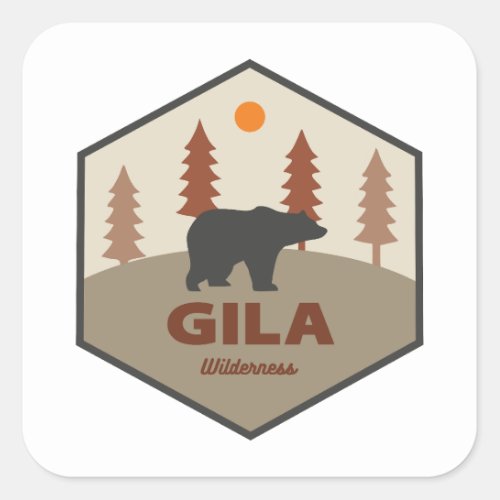 Gila Widerness New Mexico Bear Square Sticker