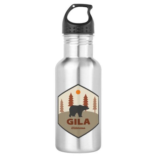 Gila Widerness New Mexico Bear Stainless Steel Water Bottle