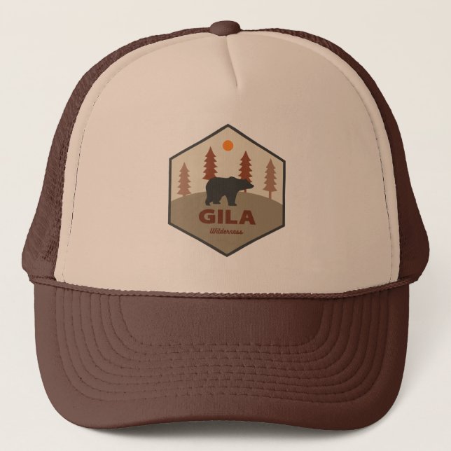 Gila Wilderness New Mexico Bear Trucker Hat (Front)