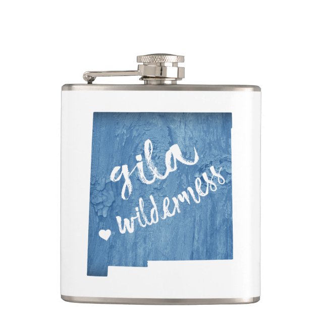 Gila Wilderness New Mexico Wood Grain Flask (Front)