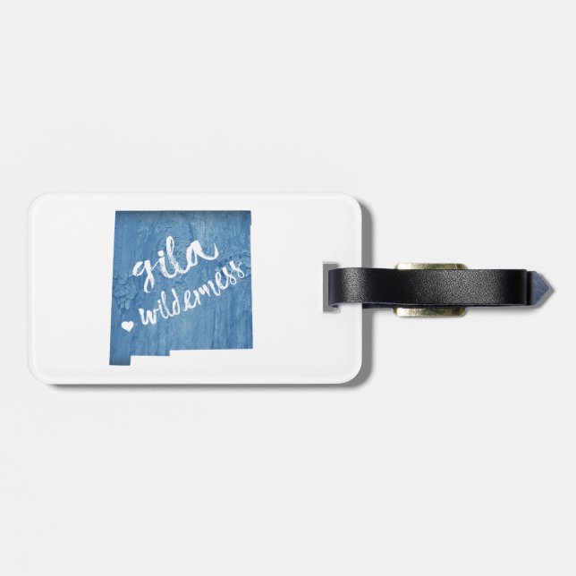 Gila Wilderness New Mexico Wood Grain Luggage Tag (Back Horizontal)