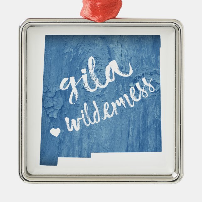 Gila Wilderness New Mexico Wood Grain Metal Ornament (Front)