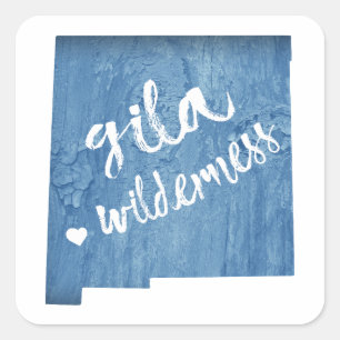Gila Wilderness New Mexico Wood Grain Square Sticker