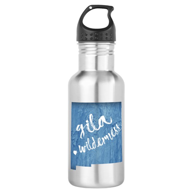 Gila Wilderness New Mexico Wood Grain Stainless Steel Water Bottle (Front)