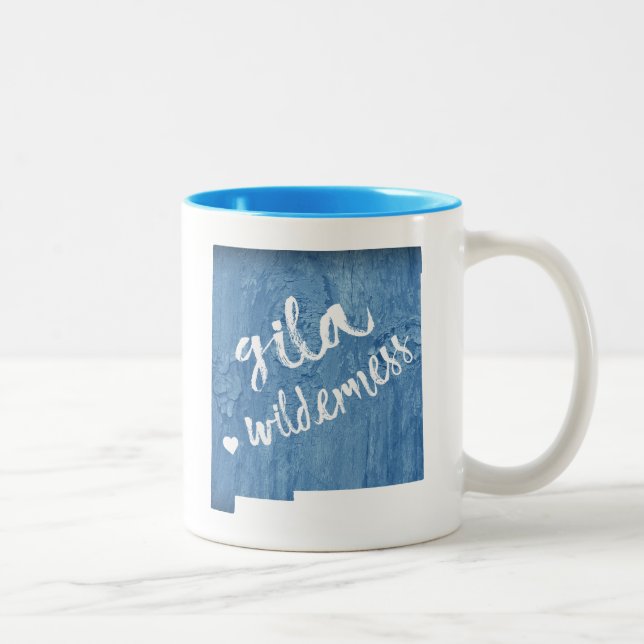 Gila Wilderness New Mexico Wood Grain Two-Tone Coffee Mug (Right)