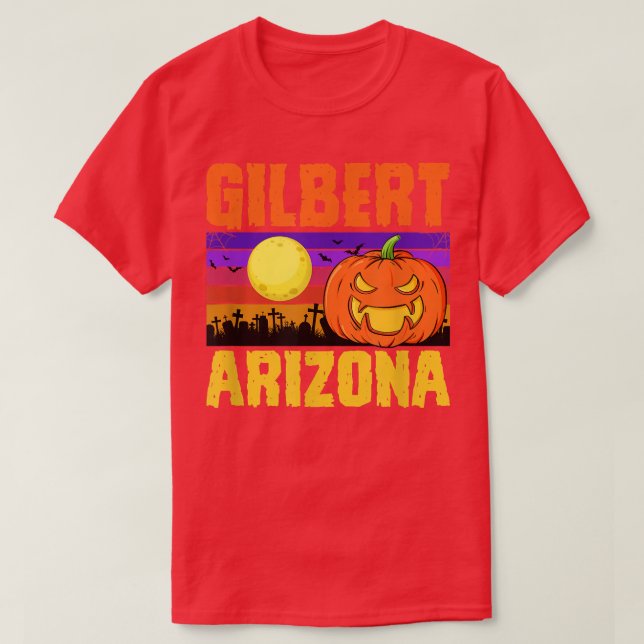 Gilbert Arizona Happy Halloween Party Local City P T-Shirt (Design Front)