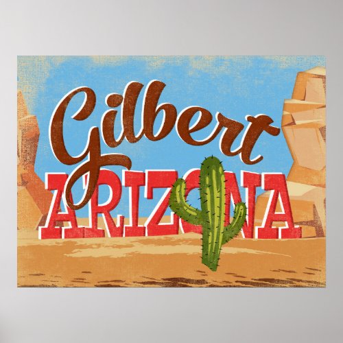 Gilbert Arizona Vintage Travel Poster