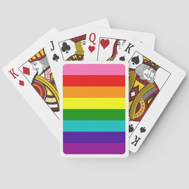 Gilbert Baker Gay Pride Flag Rainbow Stripe Poker Cards (Back)