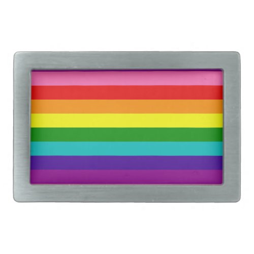 Gilbert Baker Gay Pride Flag Rainbow Stripes Belt Buckle
