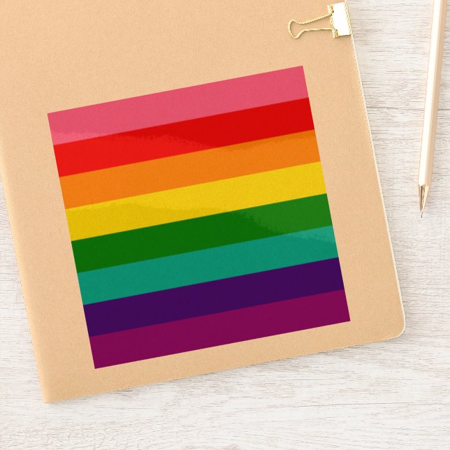 Gilbert Baker Gay Pride Flag Sticker (Notebook)