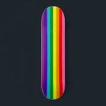 Gilbert Baker Pride Flag Repeat Rainbow Stripe Ska Skateboard<br><div class="desc">original pride colors with pink included; repeat stripe pattern; vertical</div>