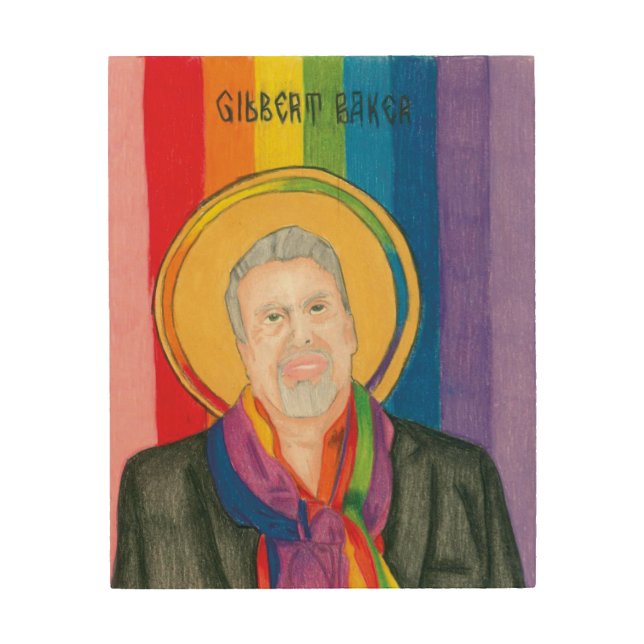Gilbert Baker Wood Print (Front)