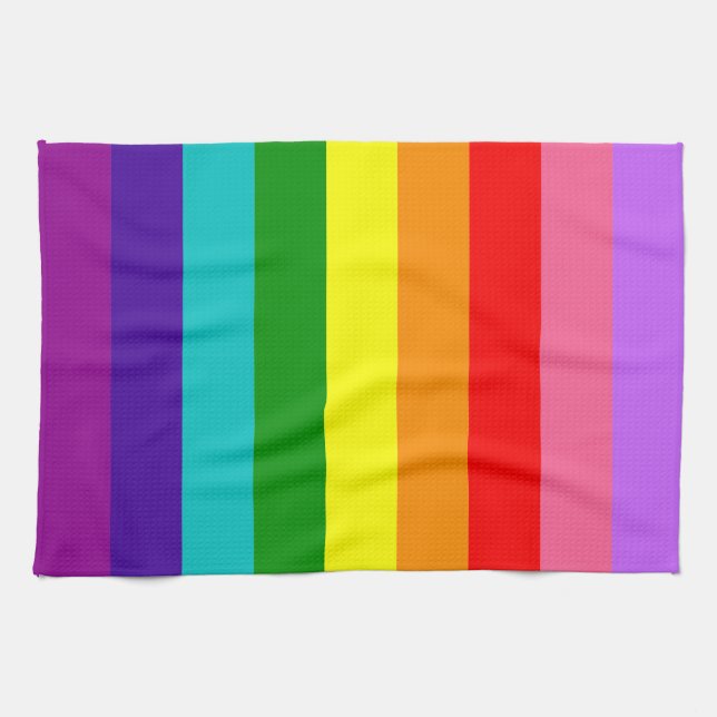 Gilbert Baker's 9-Stripe Rainbow Flag Kitchen Towel (Horizontal)