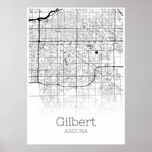 Gilbert Map _ Arizona _ City Map Poster