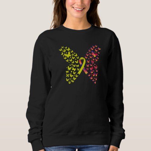 Gilberts Syndrome Awareness Ribbon Butterfly Grap Sweatshirt