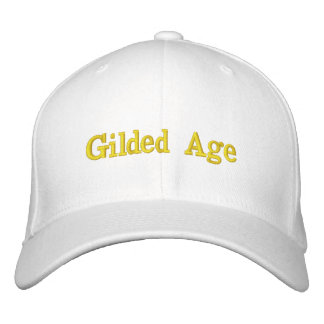 Gilded Age Embroidered Hat – Classic Gold on White