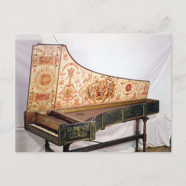 Gilded and painted harpsichord postcard (Front)