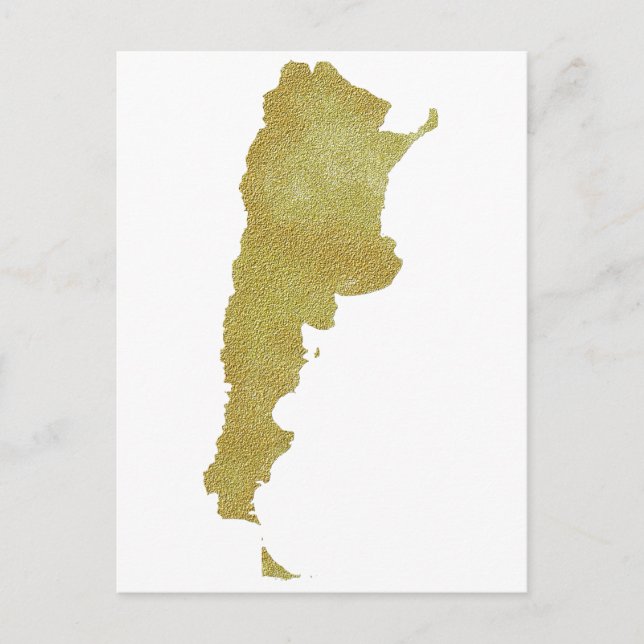 Gilded Argentina Map - Argentina Dorada Postcard (Front)