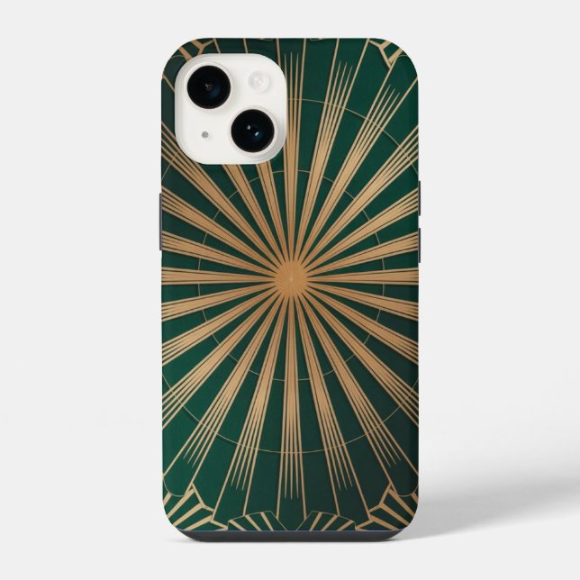 Gilded Art Deco Sunburst Pattern Iphone Case (Back)