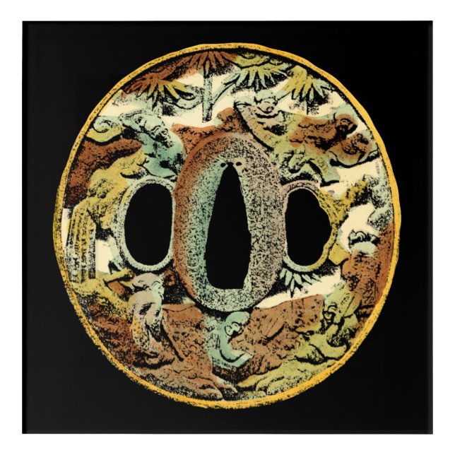 Gilded Asian Medallion by Vision Studio Acrylic Print (Front)