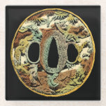 Gilded Asian Medallion by Vision Studio Glass Coaster